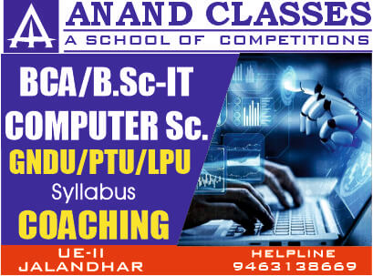 BCA B.Sc.-IT B.Sc. Computer Sc. Math All Subjects PTU LPU GNDU Coaching Center In Jalandhar